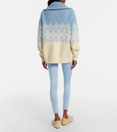 Varley Hedda Fair Isle Half Zip Pullover Ashley Blue In Blue