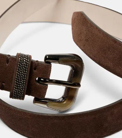 Brunello Cucinelli Monili Suede Belt