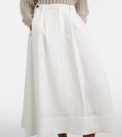 Brunello Cucinelli Mid-rise Midi Skirt In Brown