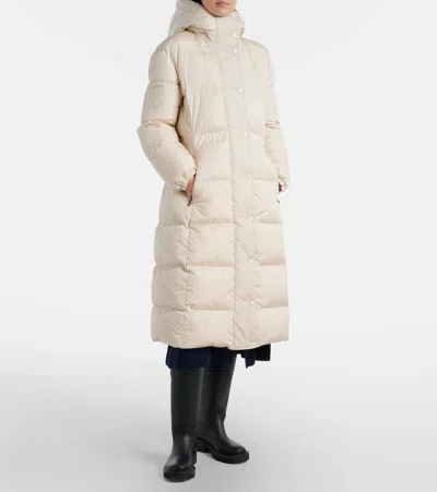 Moncler Chamer Hooded Down Coat In Neutral