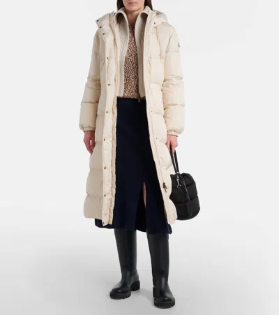 Moncler Chamer Hooded Down Coat In Neutral