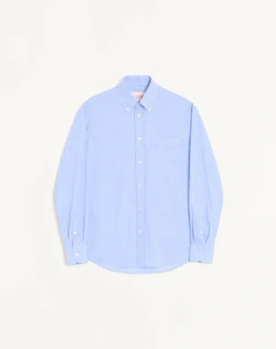Valentino Garavani Cotton Oxford Shirt With Vlogo Embroidery In Multi