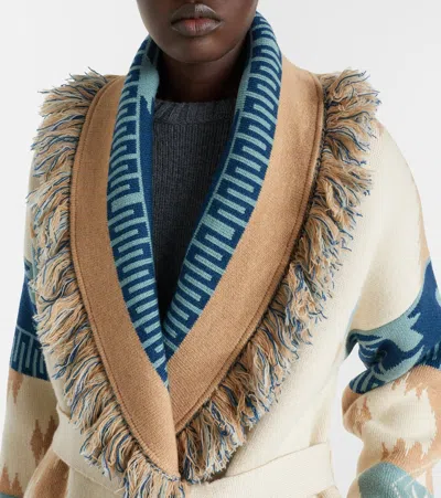 Alanui Icon Jacquard Virgin Wool Cardigan In Multi