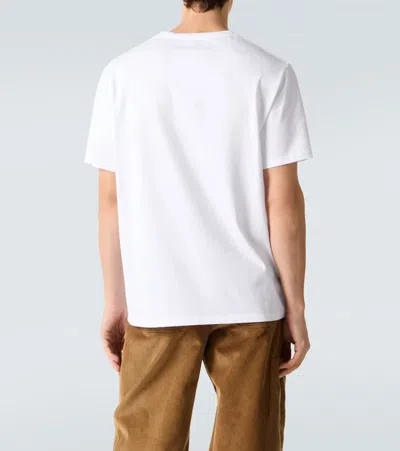 Loewe Slim-fit Logo-embroidered Cotton-jersey T-shirt In White