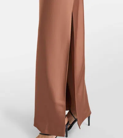 Rotate Birger Christensen Satin Gown In Brown