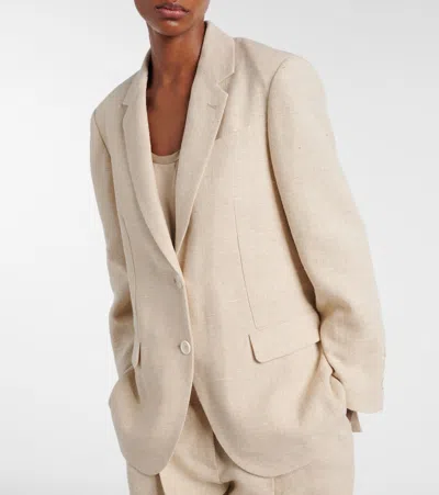 Brunello Cucinelli Linen-blend Blazer In Neutral