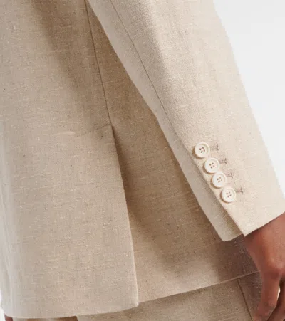 Brunello Cucinelli Linen-blend Blazer In Neutral