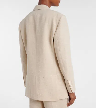Brunello Cucinelli Linen-blend Blazer In Neutral