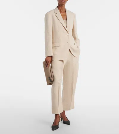 Brunello Cucinelli Linen-blend Blazer In Neutral
