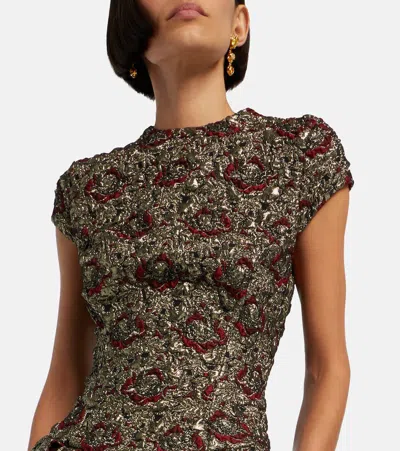 Simkhai Womens Ruby Multi Elowen Cap-sleeves Stretch-woven Mini Dress In Brown