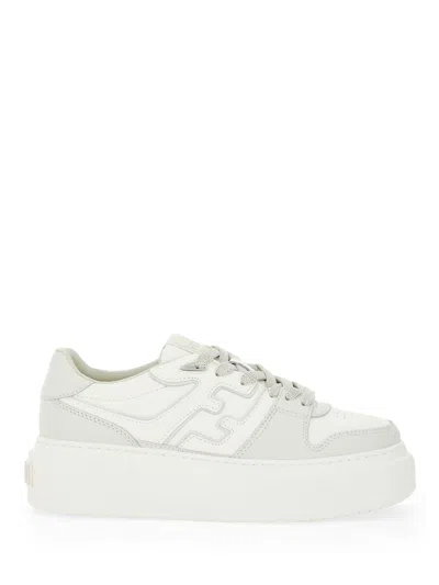 Fendi Match Platform Logo Sneakers In White