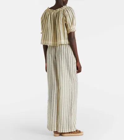 Ulla Johnson Josephine Striped Cotton Wide-leg Pants In Multi