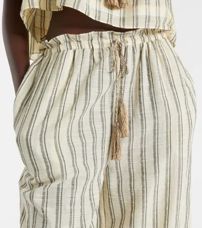 Ulla Johnson Josephine Striped Cotton Wide-leg Pants In Multi