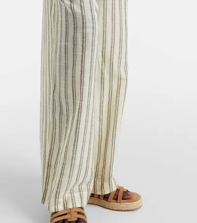 Ulla Johnson Josephine Striped Cotton Wide-leg Pants In Multi