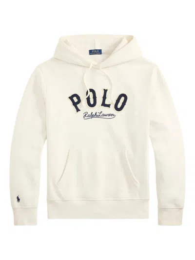 Polo Ralph Lauren Logo Hoodie In Neutral