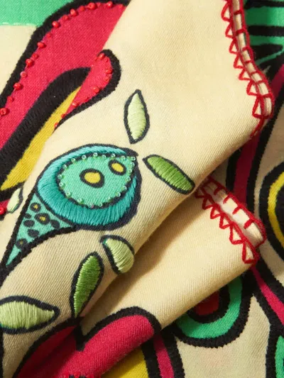 Carolina Herrera Rianna + Nina Printed Beaded Scarf In Multi