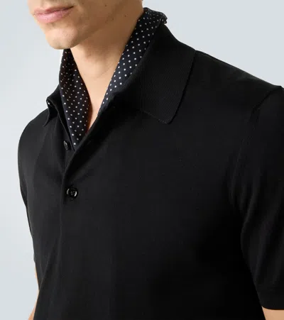 Tom Ford Mens Black Short-sleeve Lyocell-cotton Piquet Polo Shirt In Black