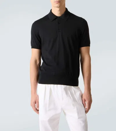 Tom Ford Mens Black Short-sleeve Lyocell-cotton Piquet Polo Shirt In Black