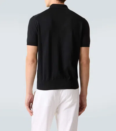 Tom Ford Mens Black Short-sleeve Lyocell-cotton Piquet Polo Shirt In Black