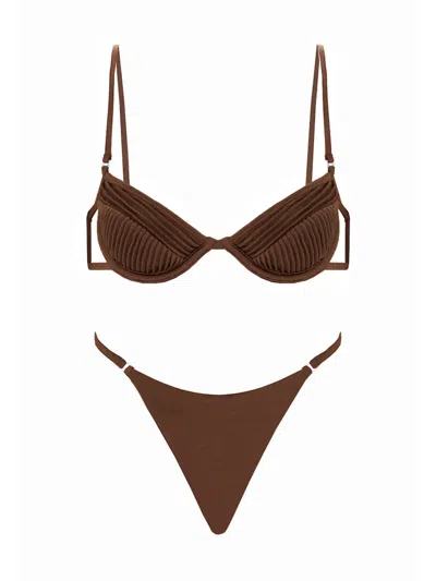 Selia Richwood "amy" Bikini Swimsuit In Brown