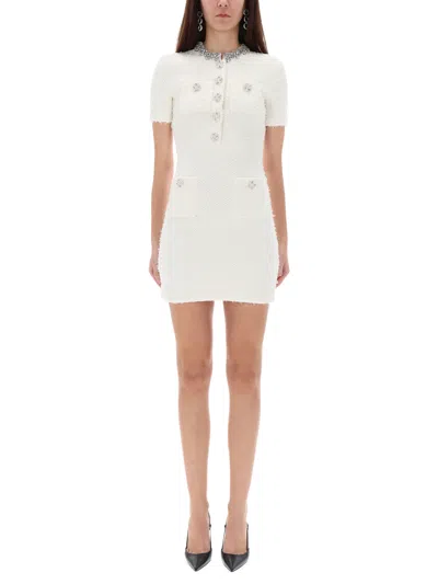 Self-portrait Mini Dress With Buttons In White