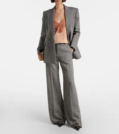 Valentino Lace-trimmed Silk Crêpe De Chine Top In Pink