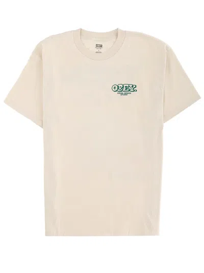 Obey "knowledge & Growth" T-shirt In Yellow