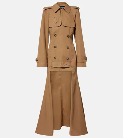 Jean Paul Gaultier Window Trench Coat In Brown