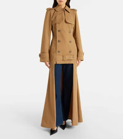 Jean Paul Gaultier Window Trench Coat In Brown