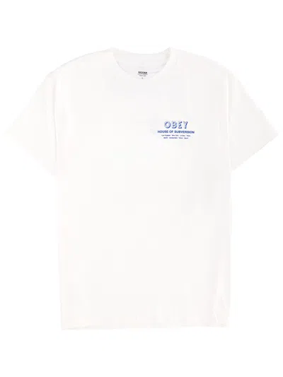 Obey "house Of Subversion" T-shirt In White