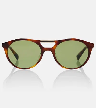 Brunello Cucinelli Sartorial Sunset Round Sunglasses In Brown