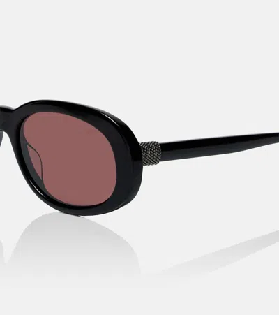 Brunello Cucinelli Claire Monili Oval Sunglasses In Black