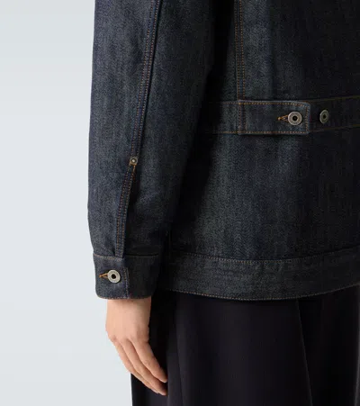Loewe Corduroy-trimmed Denim Jacket In Blue