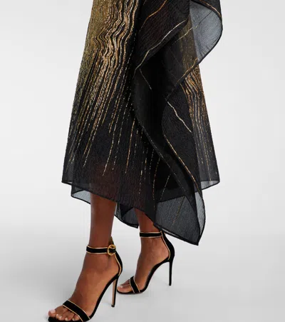 Taller Marmo Venice Silk-blend Fil Coupé Kaftan In Black