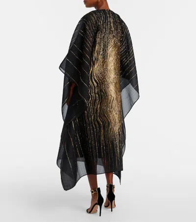 Taller Marmo Venice Silk-blend Fil Coupé Kaftan In Black