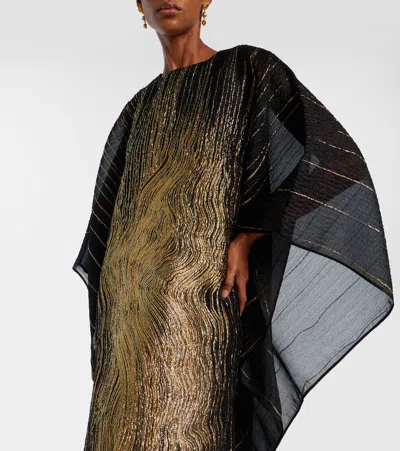 Taller Marmo Venice Silk-blend Fil Coupé Kaftan In Black