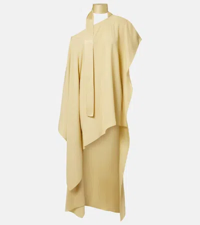 Taller Marmo Trebbia Asymmetric Crêpe Cady Kaftan In Yellow