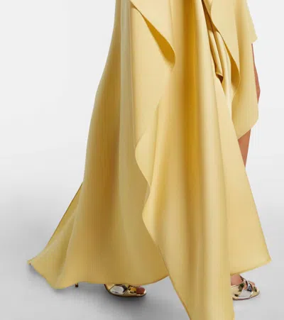 Taller Marmo Trebbia Asymmetric Crêpe Cady Kaftan In Yellow