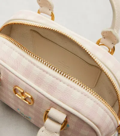 Valentino Gingham Leather Tote Bag In Multi