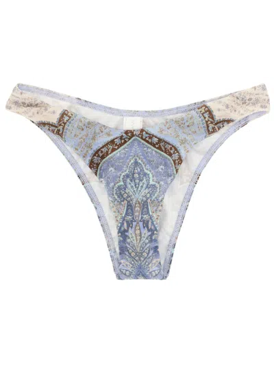 Zimmermann Wanderlust Scoop Lycra Bikini Bottom In Blue