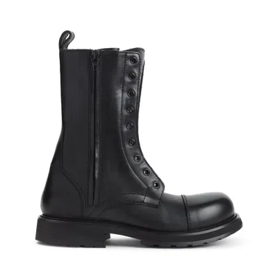 Balenciaga Black Truck Leather Boots In Black