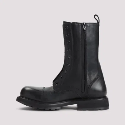 Balenciaga Black Truck Leather Boots In Black