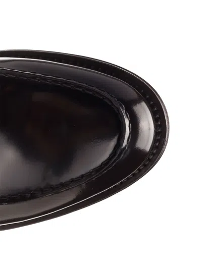 Corvari Brushed Leather Penny Loafer Loafers Black In Multi