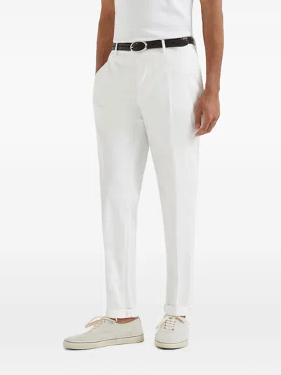 Brunello Cucinelli Button-fastening Belt-loops Trousers In White