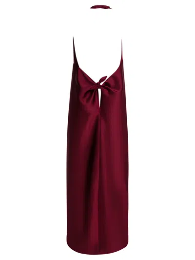Semper Flared Dress With American Neckline Dresses Red In Burgundy