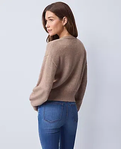 Ann Taylor Weekend Collection Puff Sleeve Cardigan In Multi