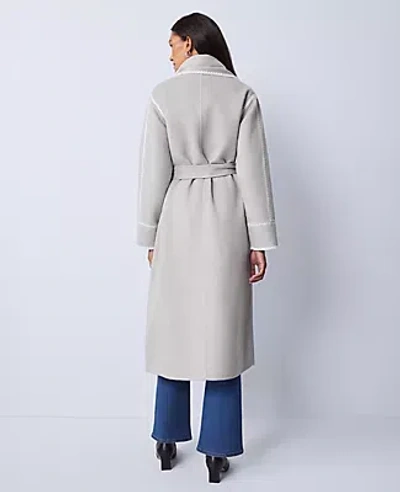 Ann Taylor Weekend Collection Wrap Scarf Coat In Gray