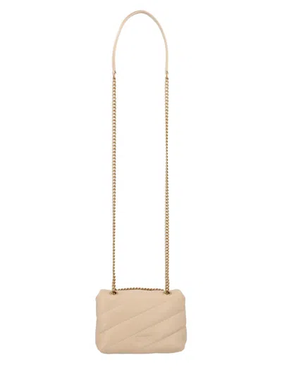 Pinko Puff Baby "love" Bag In Neutral