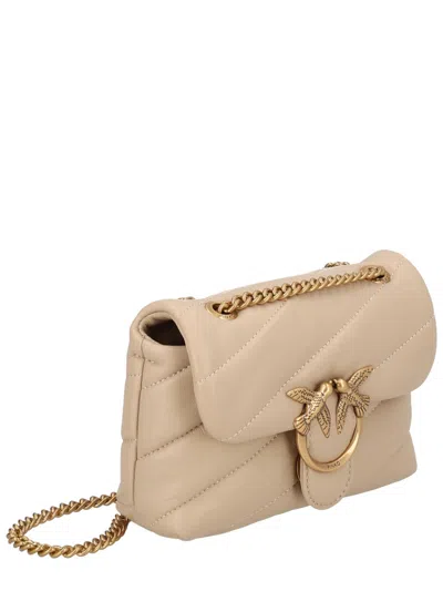 Pinko Puff Baby "love" Bag In Neutral