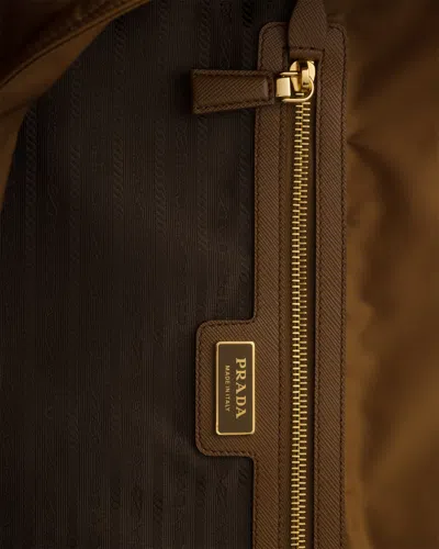 Prada Re-edition 1978 Large Re-nylon And Saffiano Leather Tote Bag In Brown